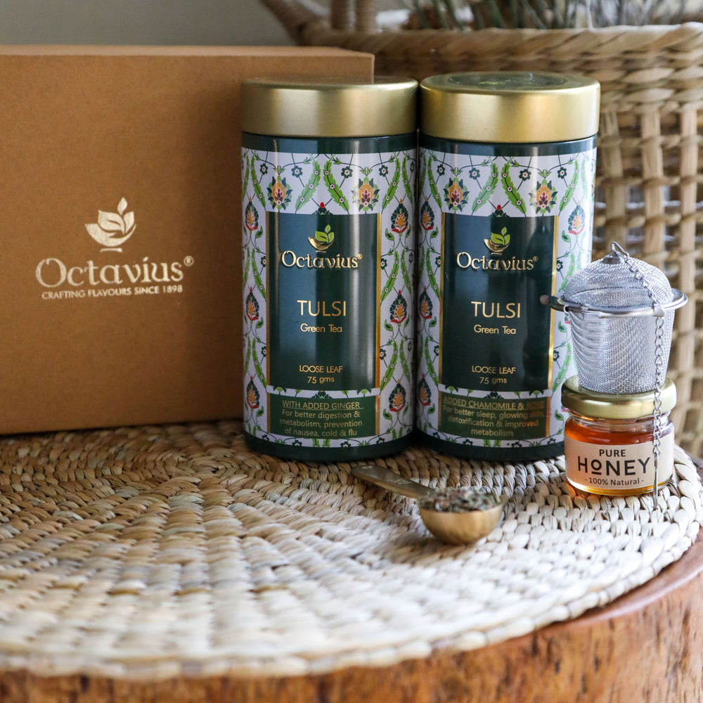 Octavius Tea Collection| Truly Tulsi Teas Ranges - 2 Tins Packed In An Exclusive Gift box-4