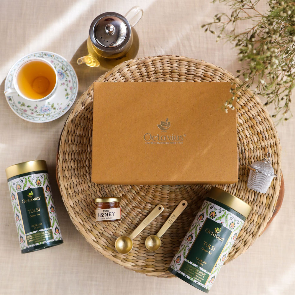 Octavius Tea Collection| Truly Tulsi Teas Ranges - 2 Tins Packed In An Exclusive Gift box-2