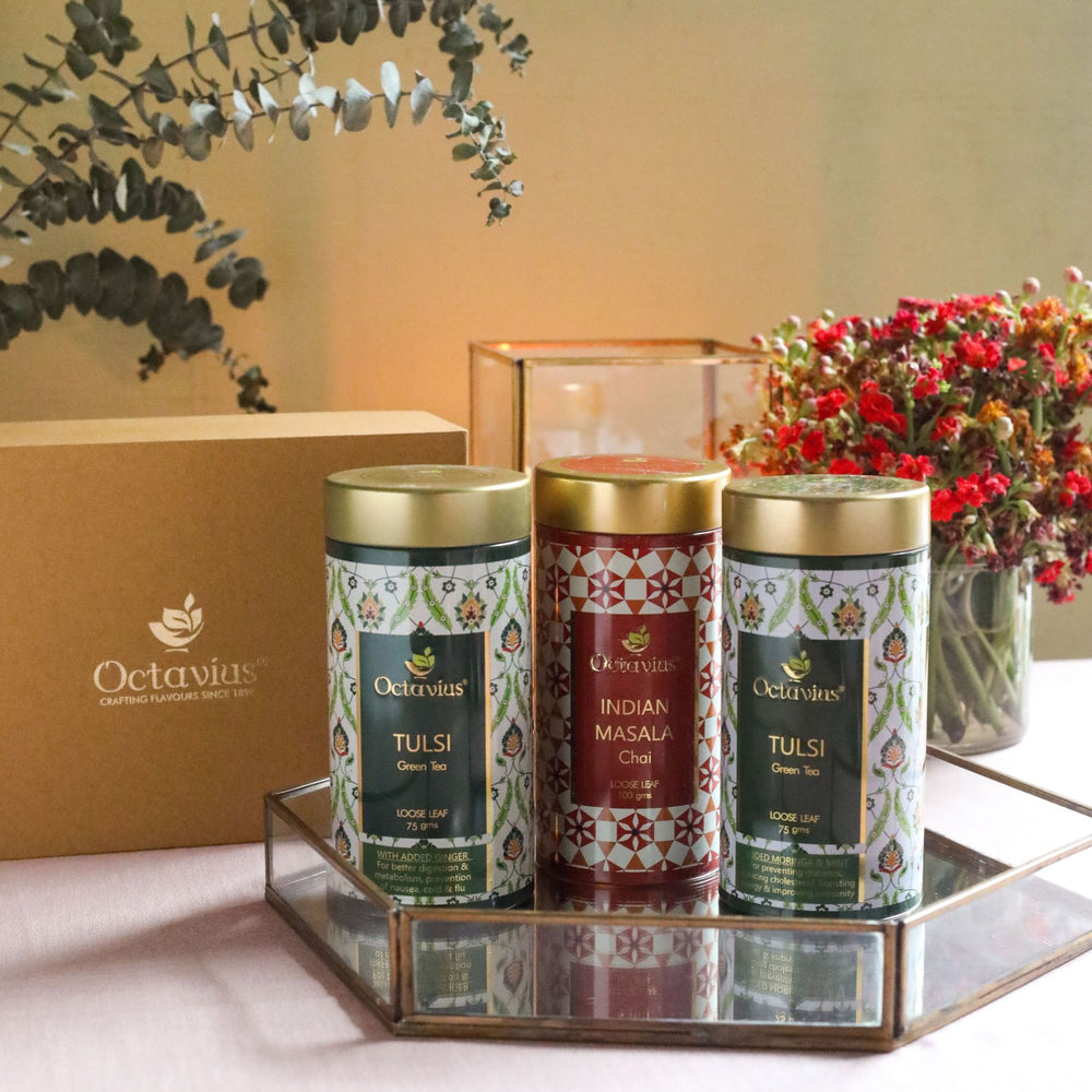 Octavius Tea Collection| Grand Indian Teas Range 3 Tins Packed In An Exclusive Gift box-5