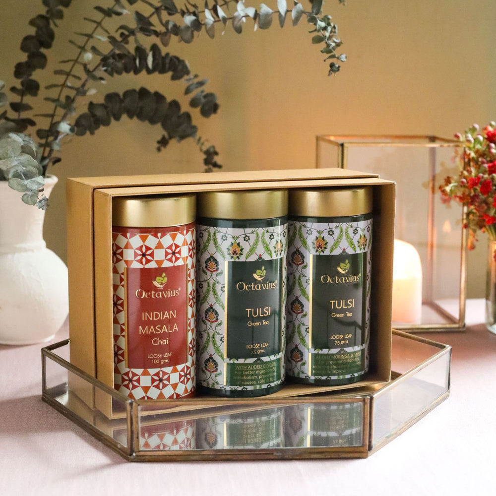 Octavius Tea Collection| Grand Indian Teas Range 3 Tins Packed In An Exclusive Gift box-3