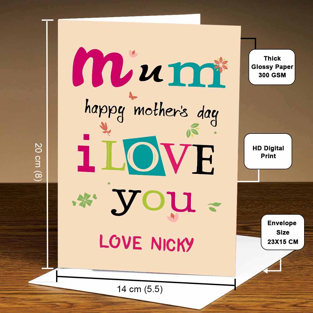 Customized Mum Happy Mother's Day Greeting Card Gift For Mom 5