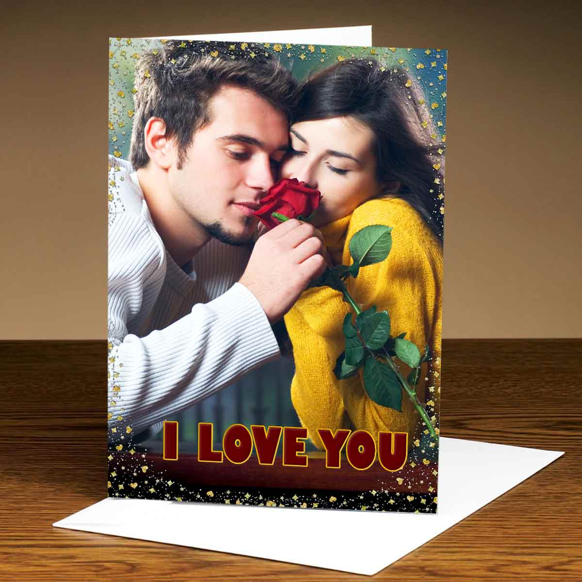 Personalised I Love You Glitter Card-1