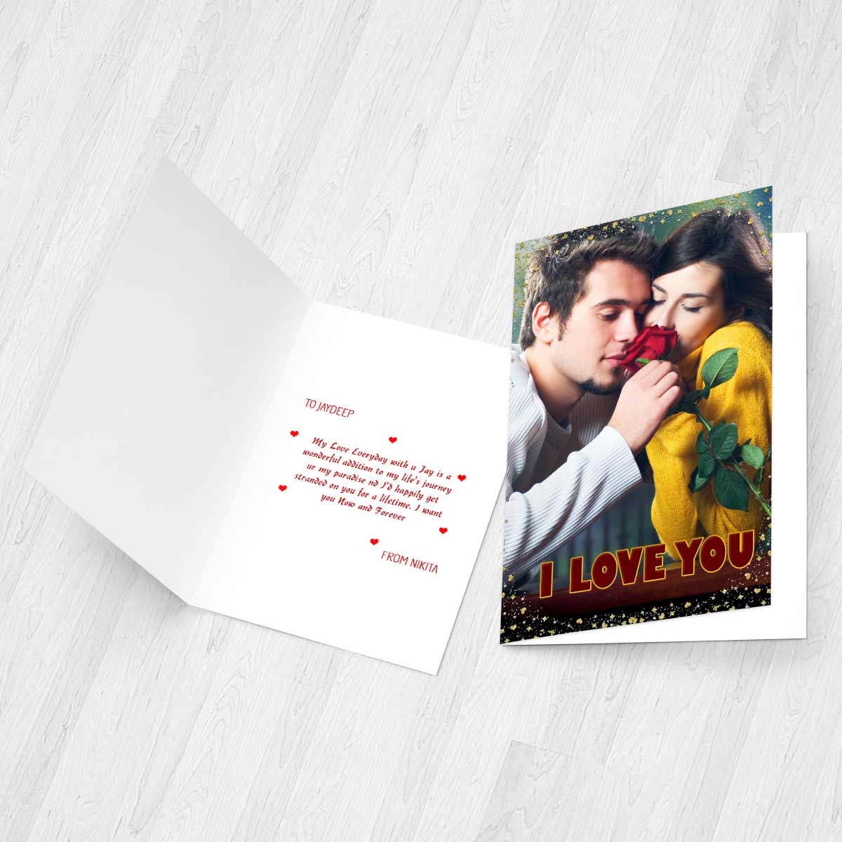 Personalised I Love You Glitter Card-3