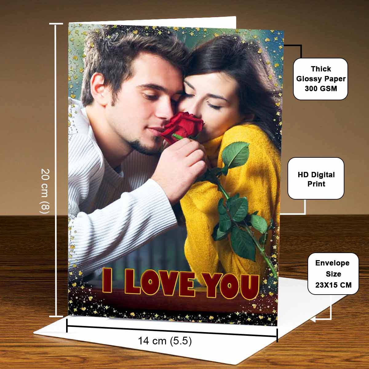 Personalised I Love You Glitter Card-5