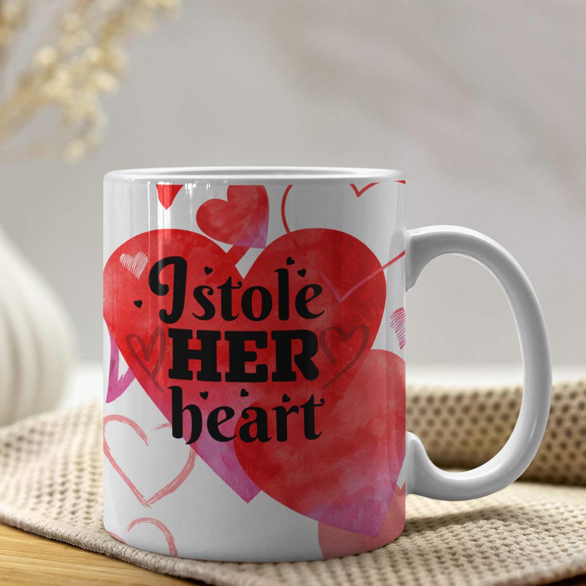 I Stole Her Heart Valentine's Day Coffee Mugs Set of 2 for Couple-2