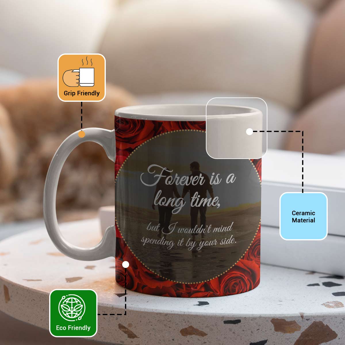 Forever Long Time Couple Coffee Mug Gift for Rose Day-4