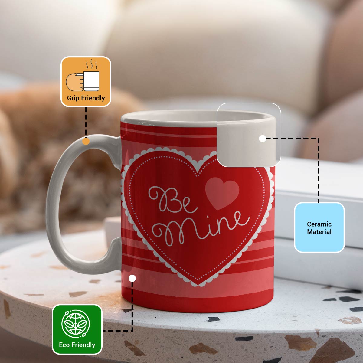 Be Mine Couple Coffee Mug Gift for Valentine's Day-5
