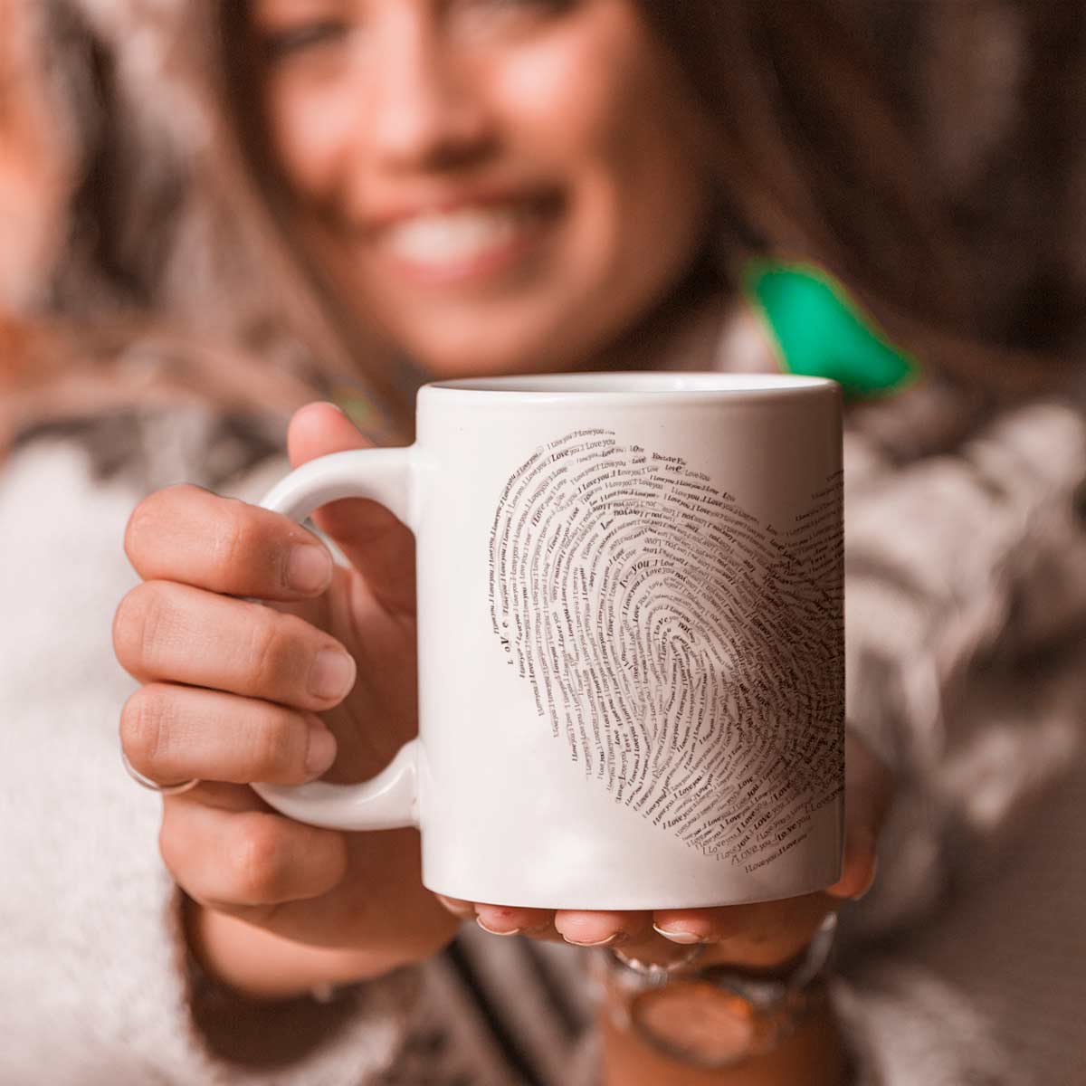 Interlocked Fingerprints Printed Couple Coffee Mug Gift for Valentine's Day-4