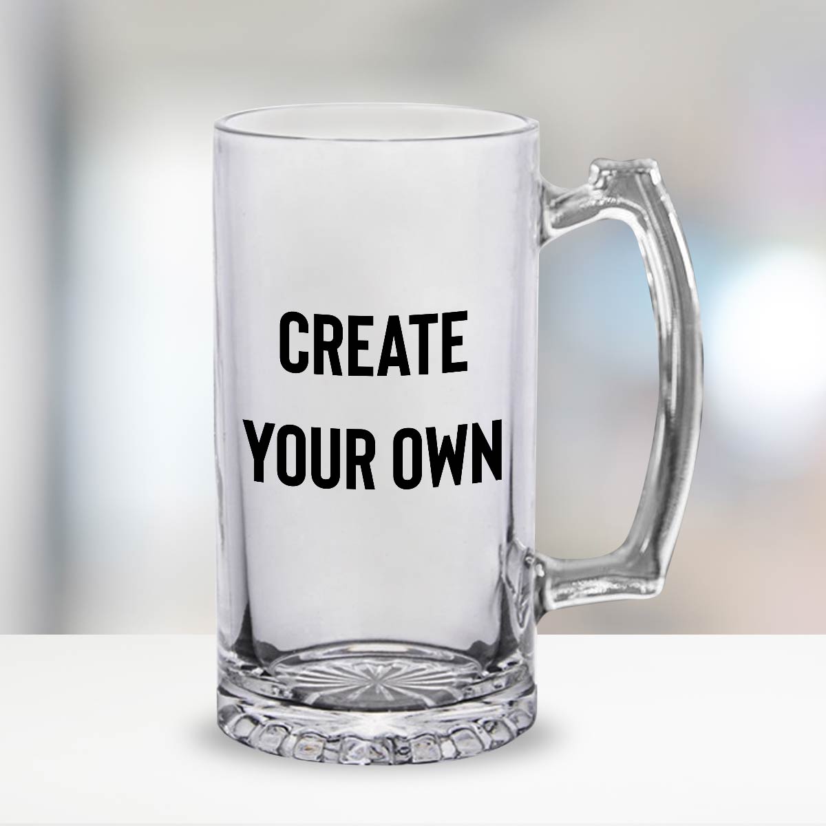 Create Your Own Personalised Transparent Beer Mug 600ml - Beer Lover Gift