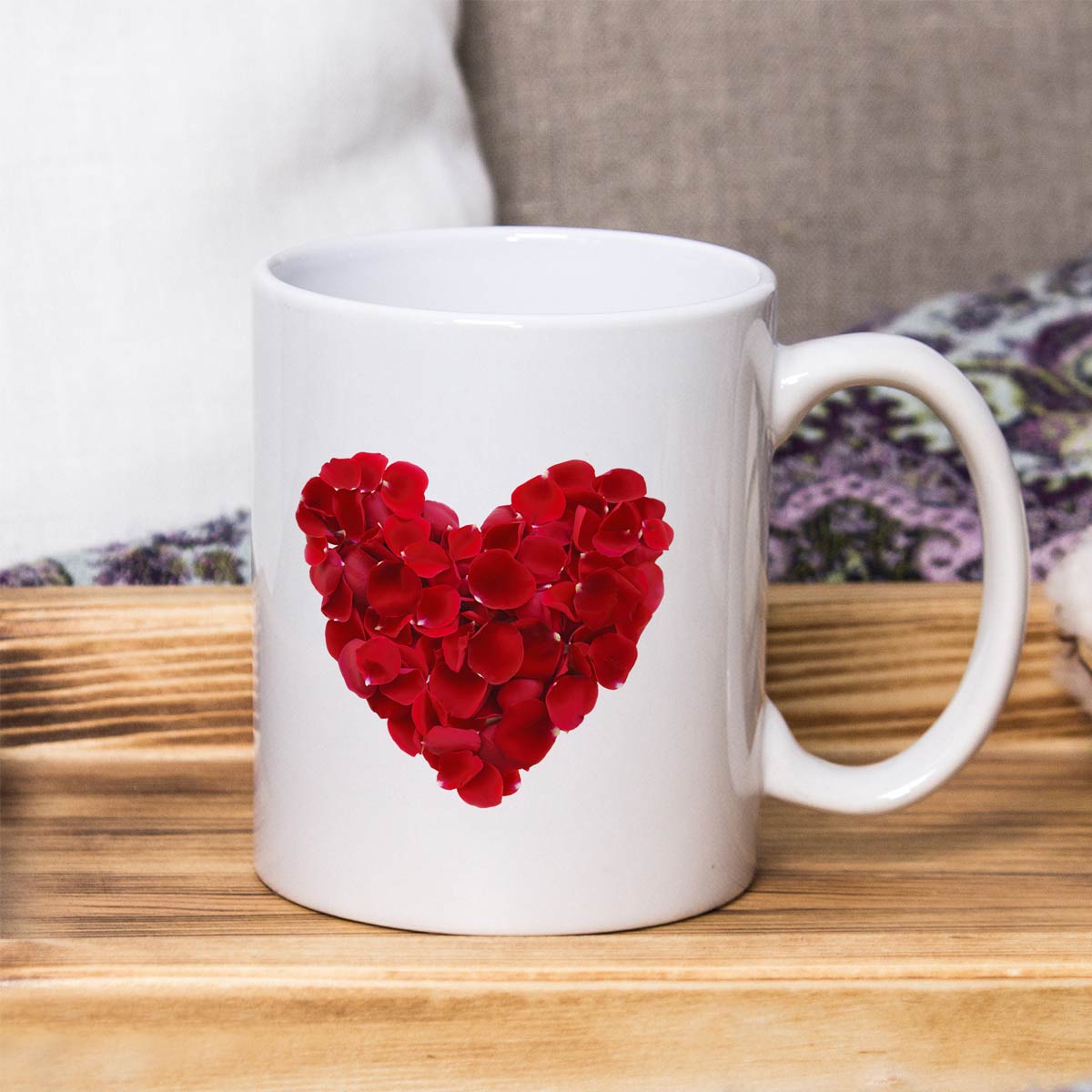 Floral Heart Ceramic Mug