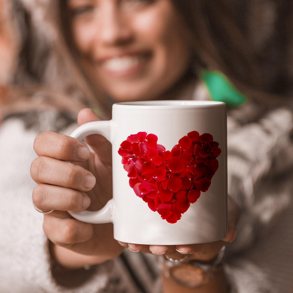 Floral Heart Ceramic Mug-1