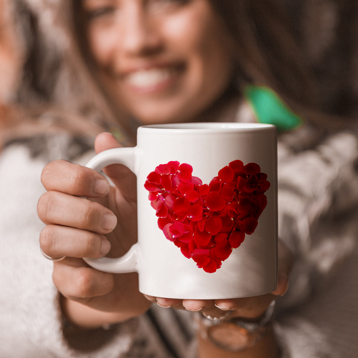 Floral Heart Ceramic Mug