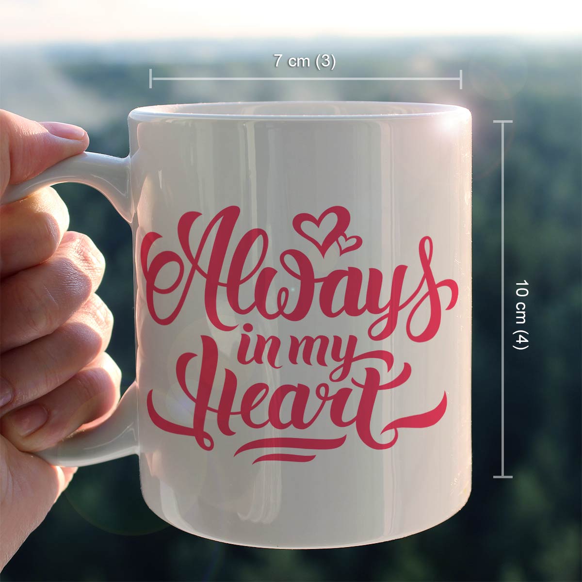 Always In My Heart Ceramic Couple Coffee Mug Gift for Valentine's Day-4