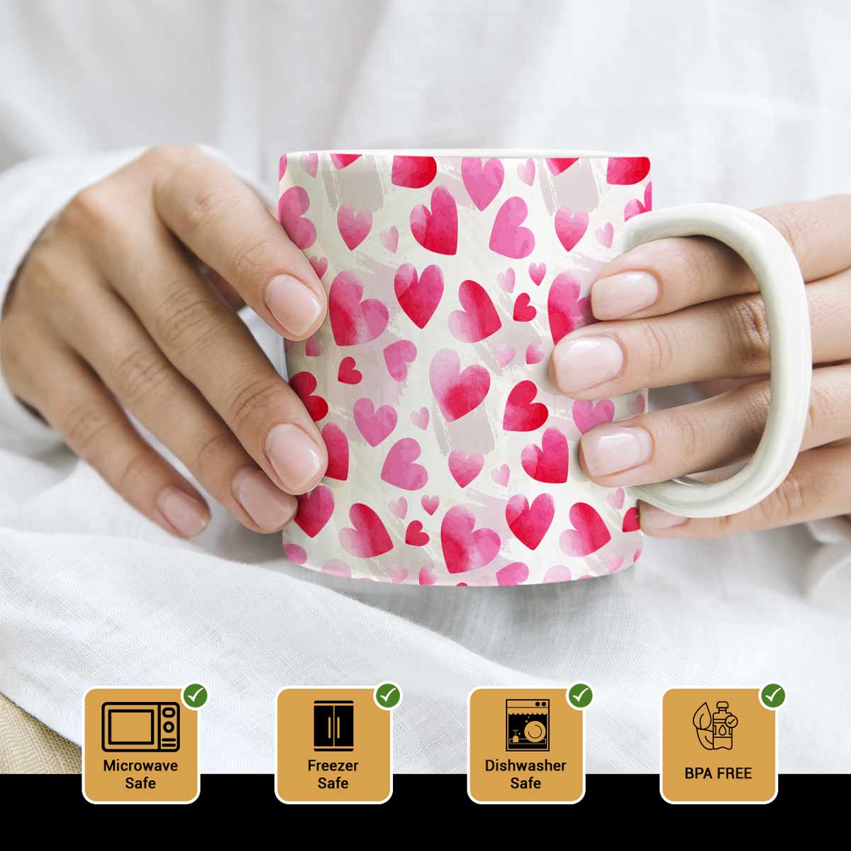 Pastel Heart Ceramic Mug-2
