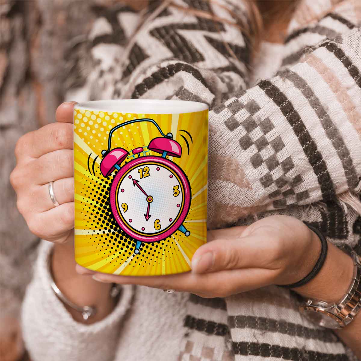 Clock Print Ceramic Mug-1