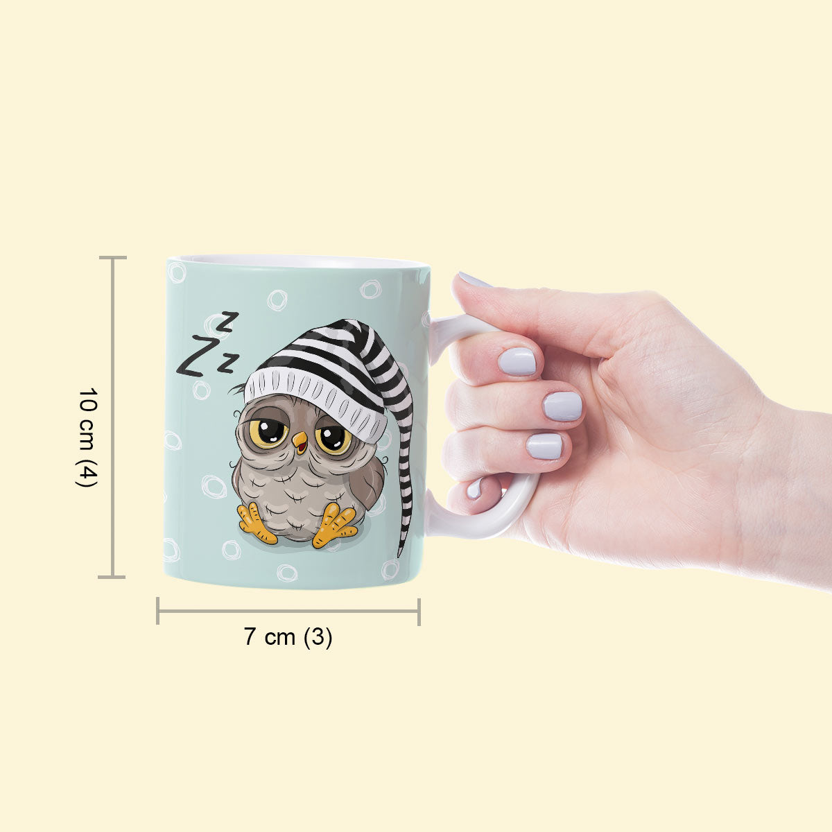 Sleepy Owl Ceramic Mug-6