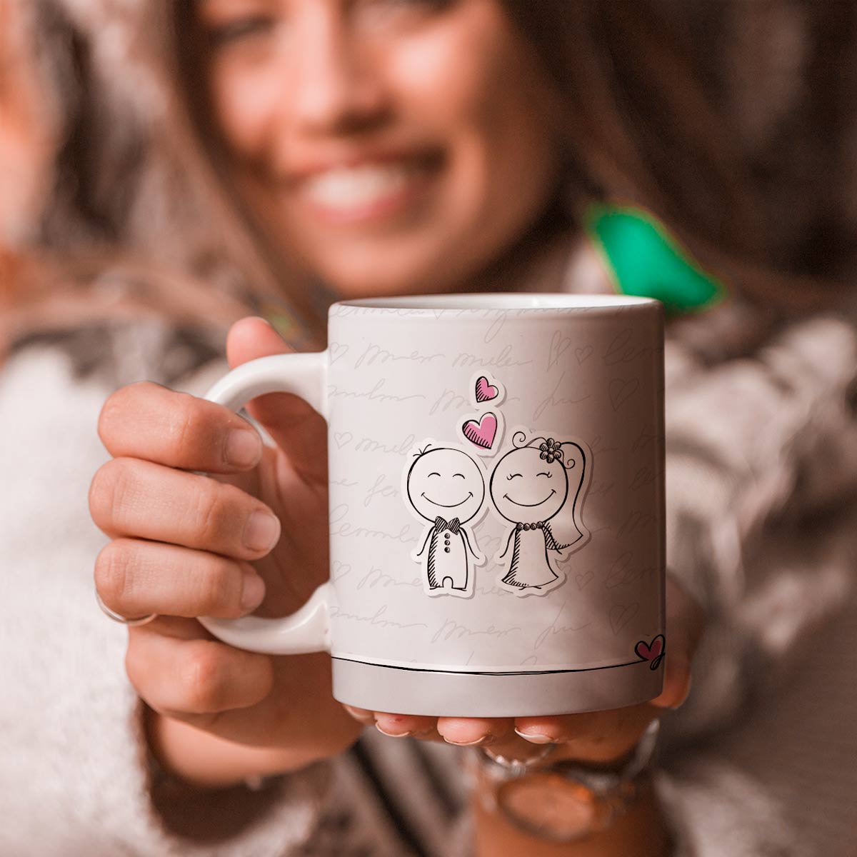 Me & You Ceramic Couple Coffee Mug Gift for Valentine's Day-1