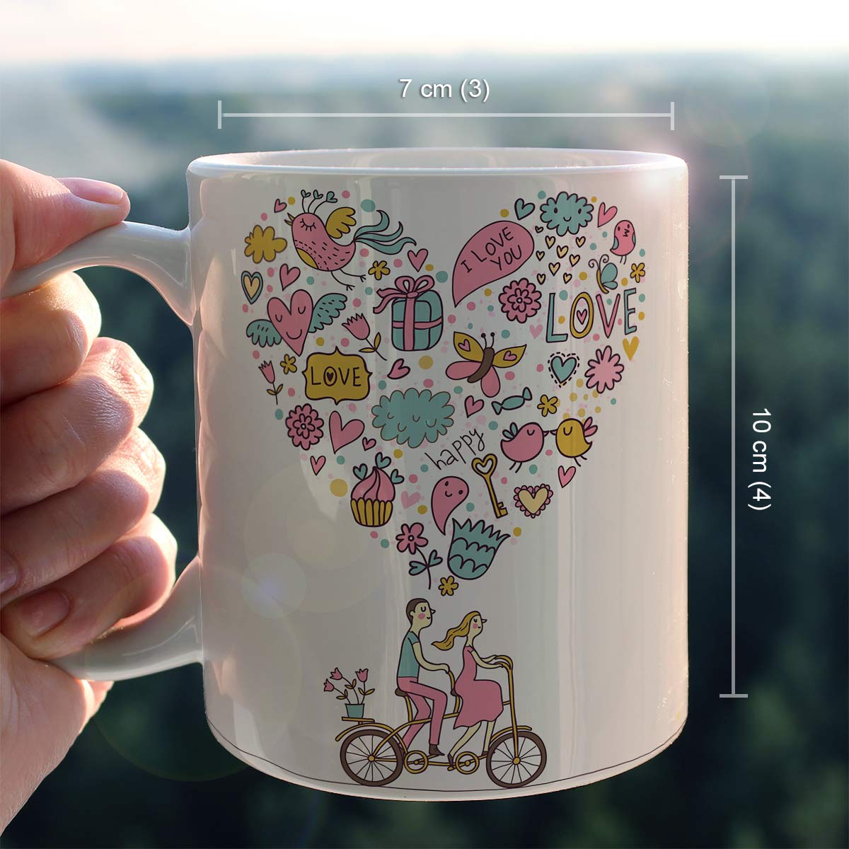 Love Ride Ceramic Couple Coffee Mug Gift for Valentine's Day-6