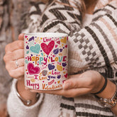 Happy Love Ceramic Couple Coffee Mug Gift for Valentine's Day-1