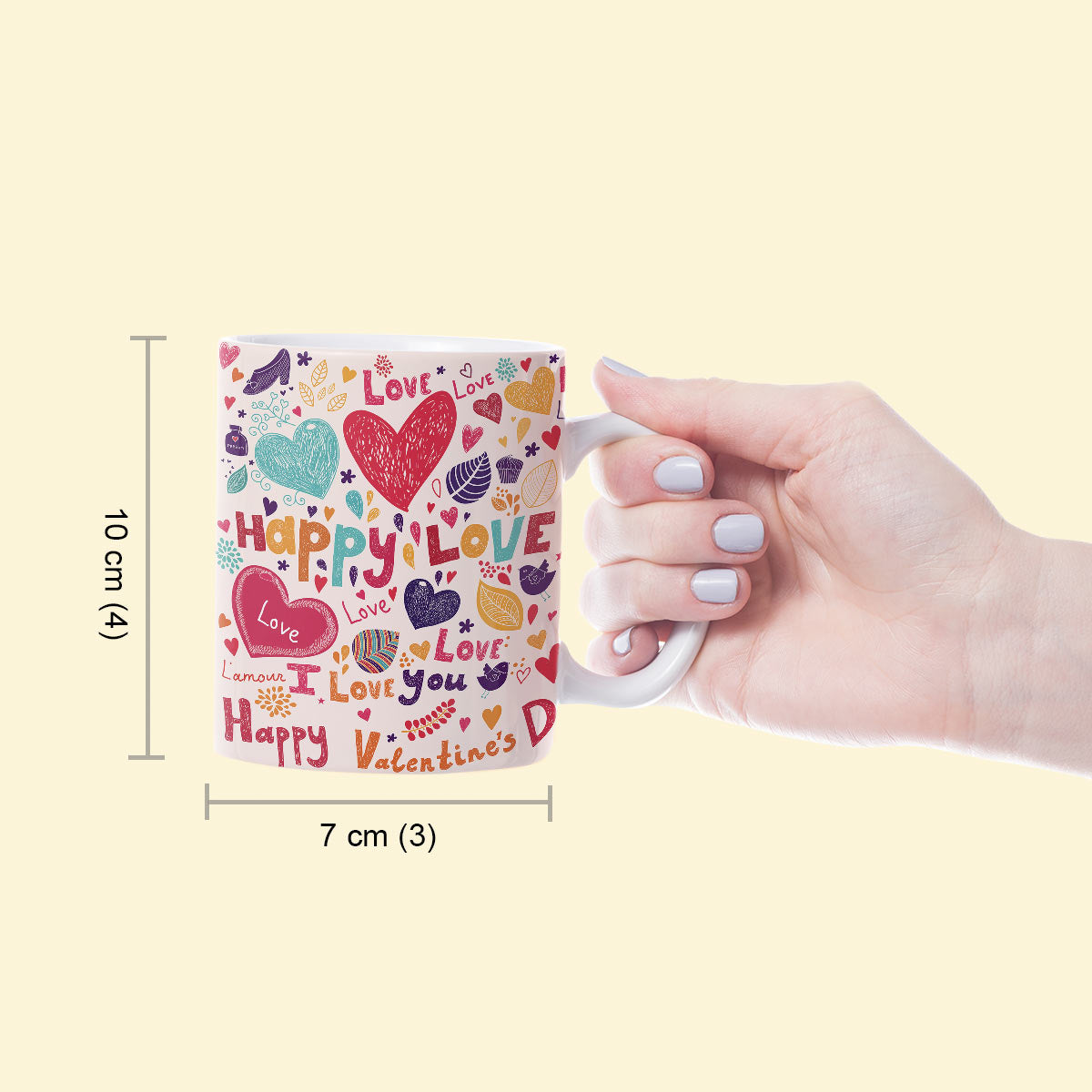 Happy Love Ceramic Couple Coffee Mug Gift for Valentine's Day-6