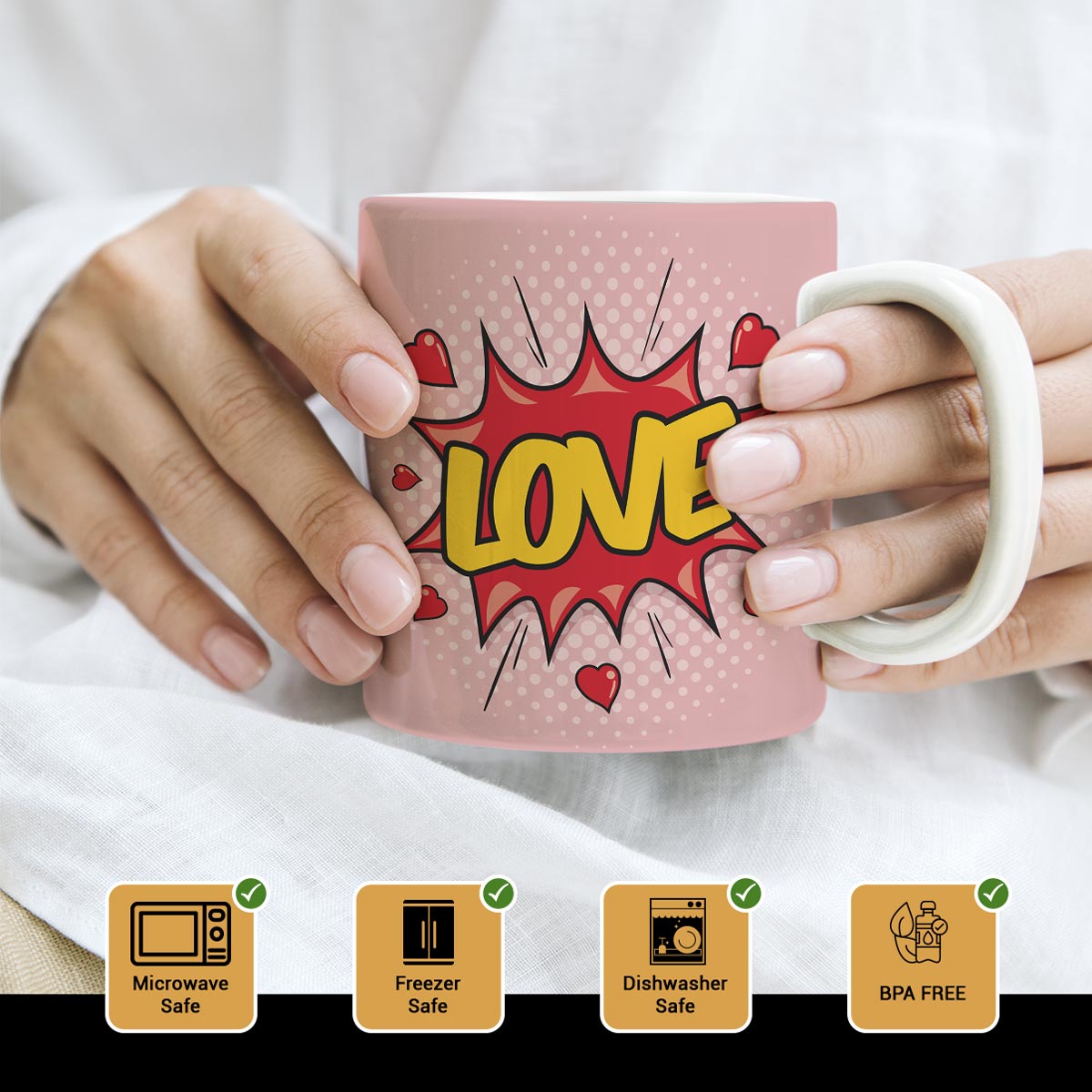 Love Bomb Ceramic Couple Coffee Mug Gift for Valentine's Day-2