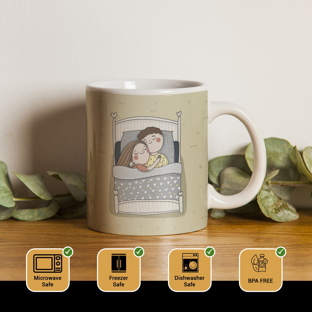 Sweet Dream Ceramic Couple Coffee Mug Gift for Valentine's Day-2