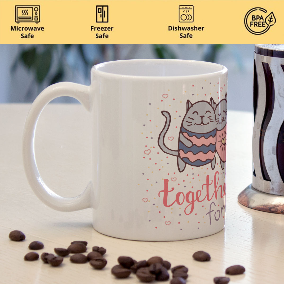 Together Forever Mine Ceramic Coffee Mug Gift for Valentine's Day-2