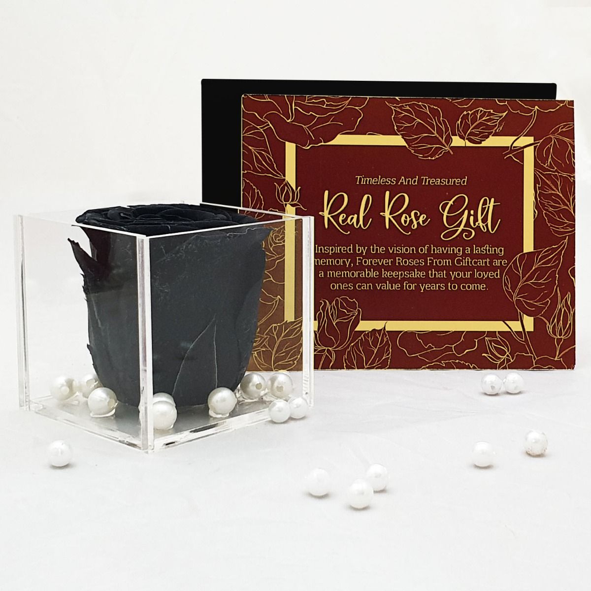 Real Preserved Forever Rose Black Online | Long Lasting Flower - Giftcart-5