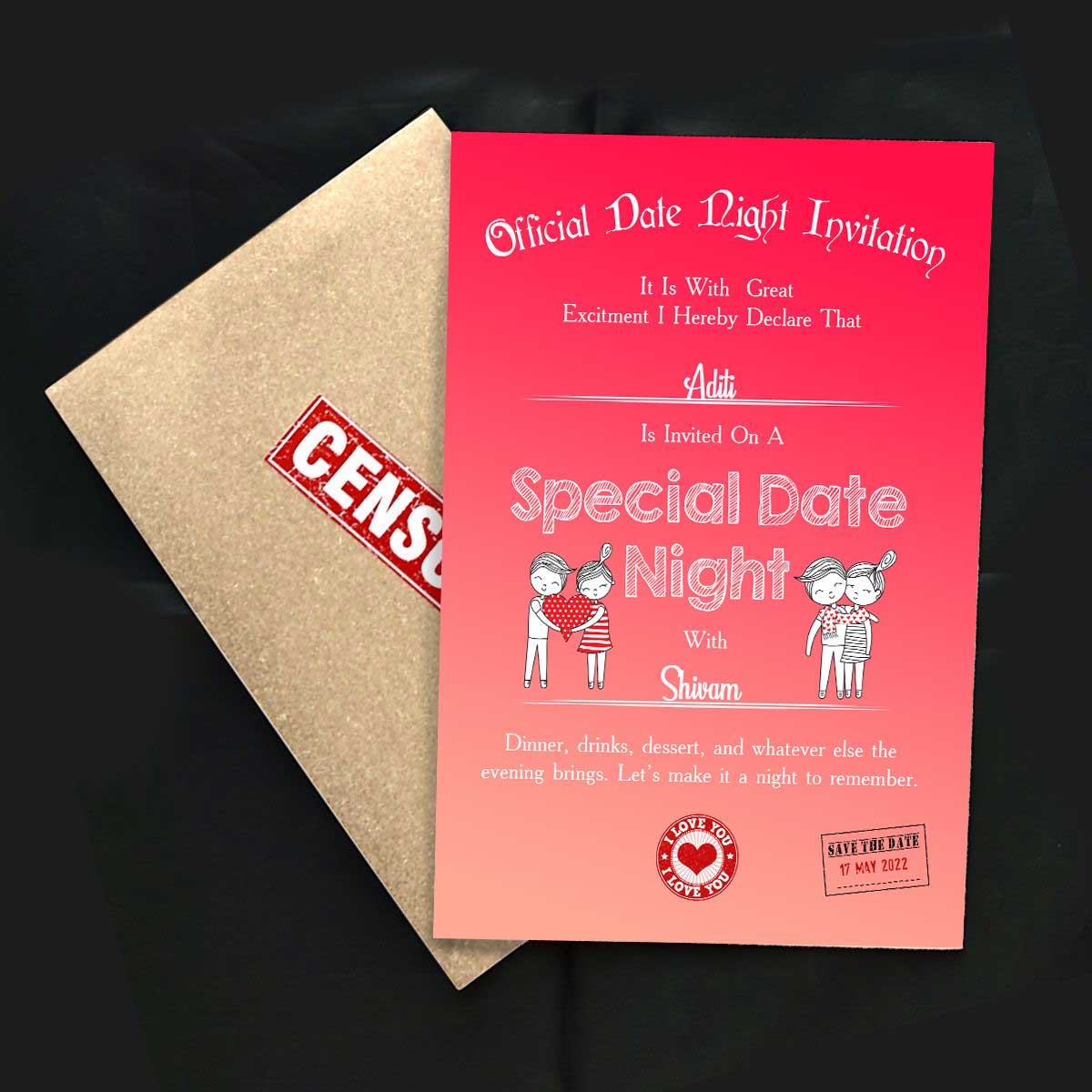 Personalised Date Invite
