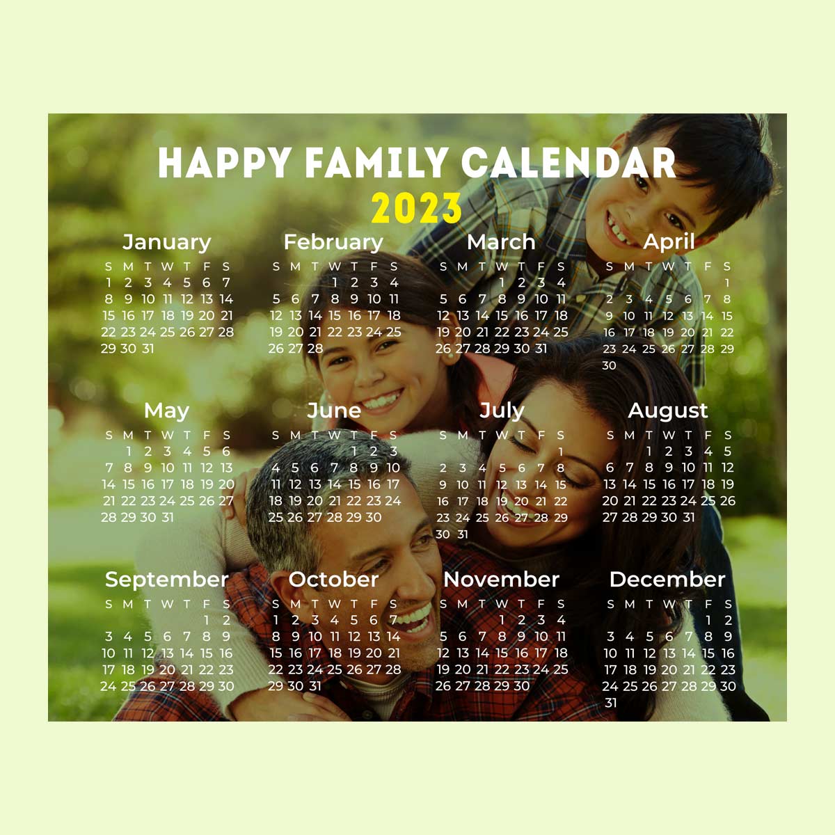 Buy Personalised Happy Family Calendar Online at Best Prices