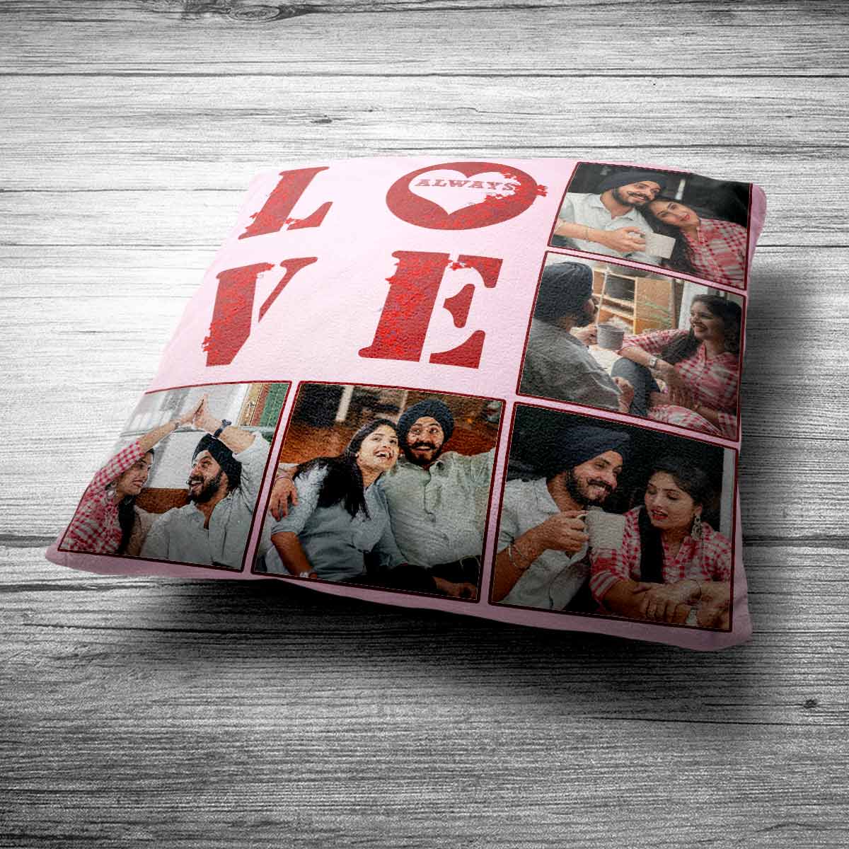 Personalized Love Always Photo Cushion for Couple 2