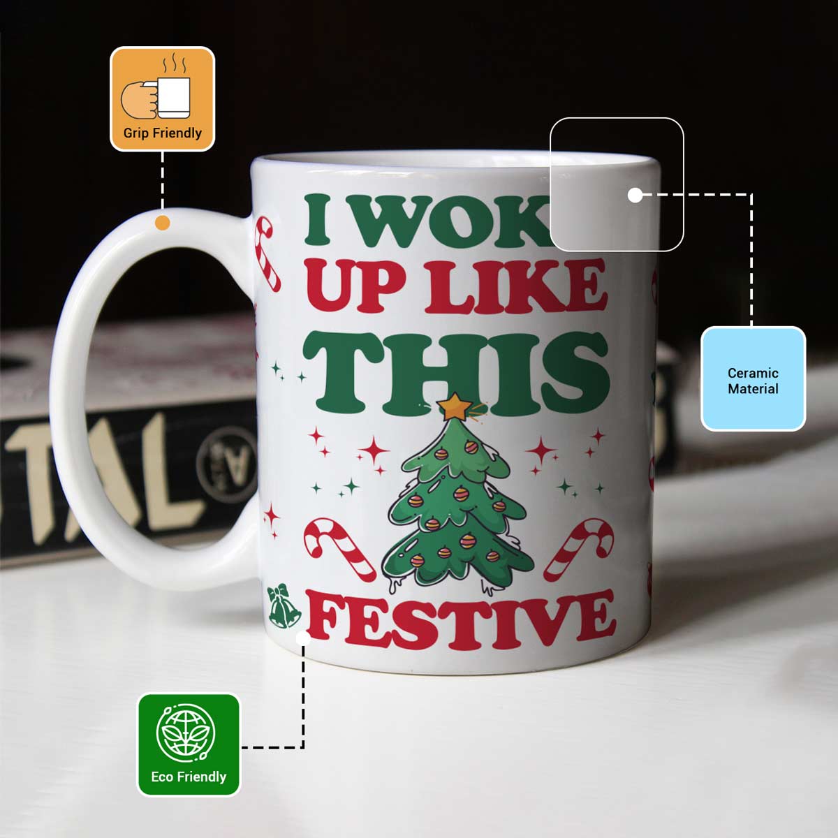 Christmas Woke Up Festive Ceramic Mug-3
