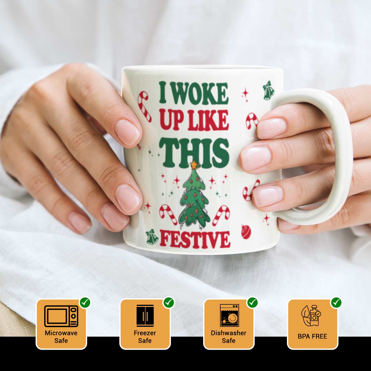 Christmas Woke Up Festive Ceramic Mug-4