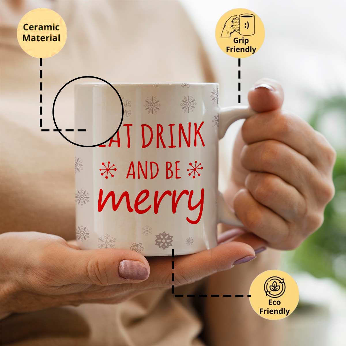 It's Christmas BeMerry Ceramic Mug-2