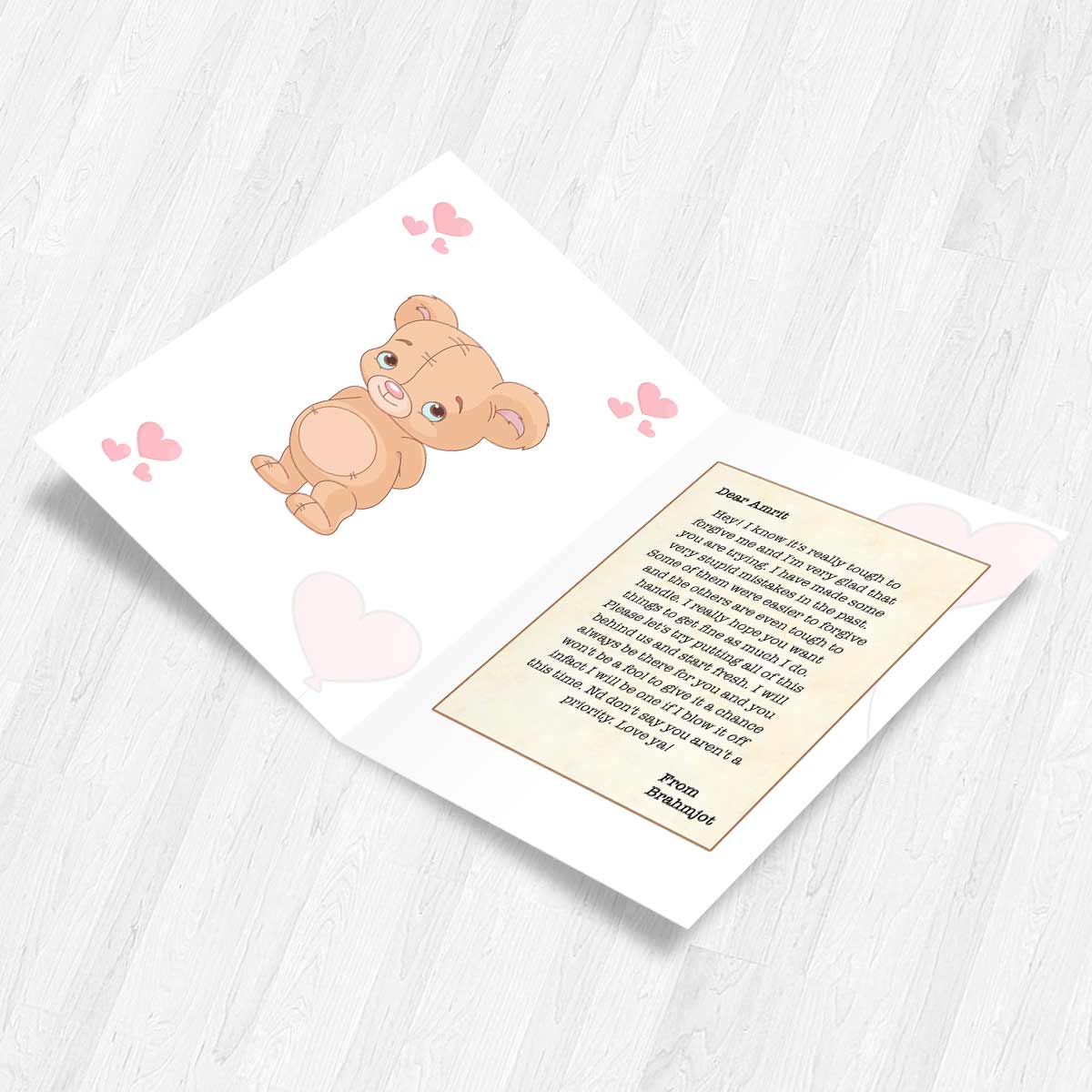 Personalised I Know It Is Hard To Forgive Me Greeting Card-2