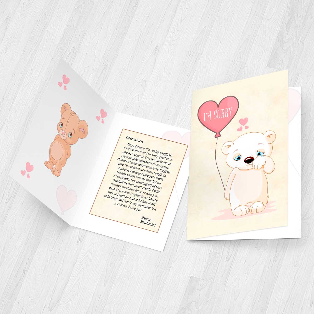 Personalised I Know It Is Hard To Forgive Me Greeting Card-3