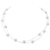 Illumine - 2 Line Real Freshwater Pearl Wire Style Necklace