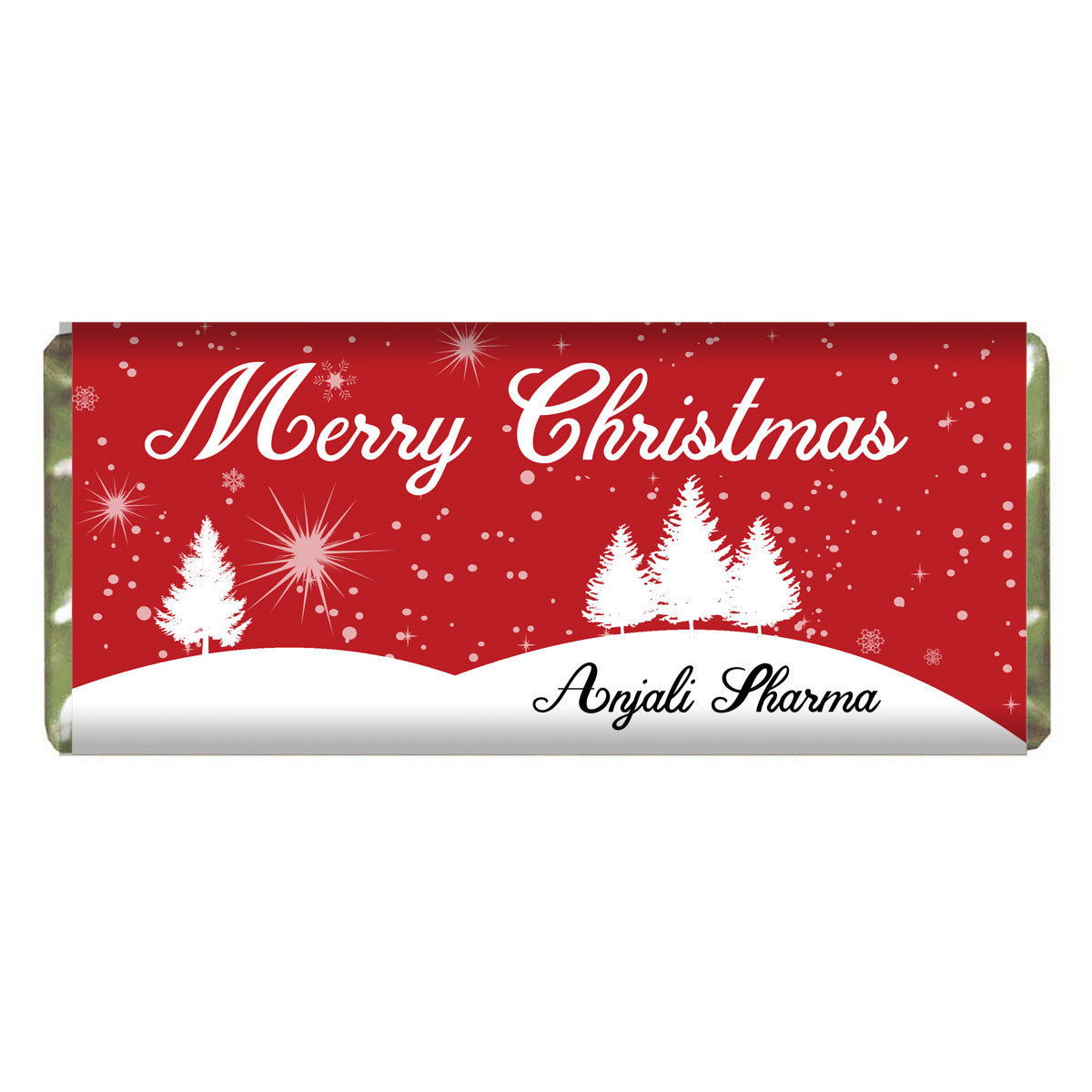 Personalised Chocolate Bar Snowy Night Christmas