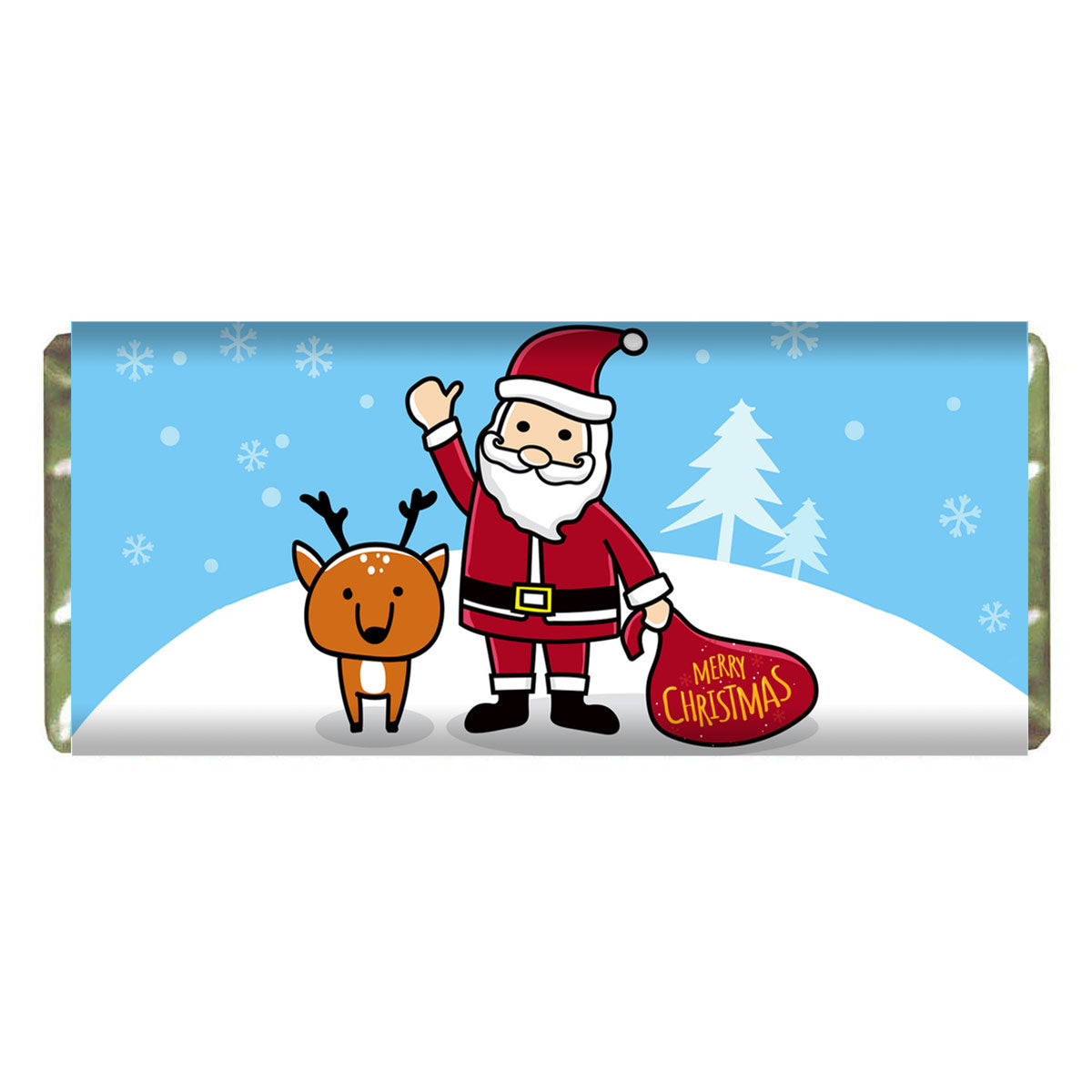 Personalised Christmas Chocolate Bar Santa's Here