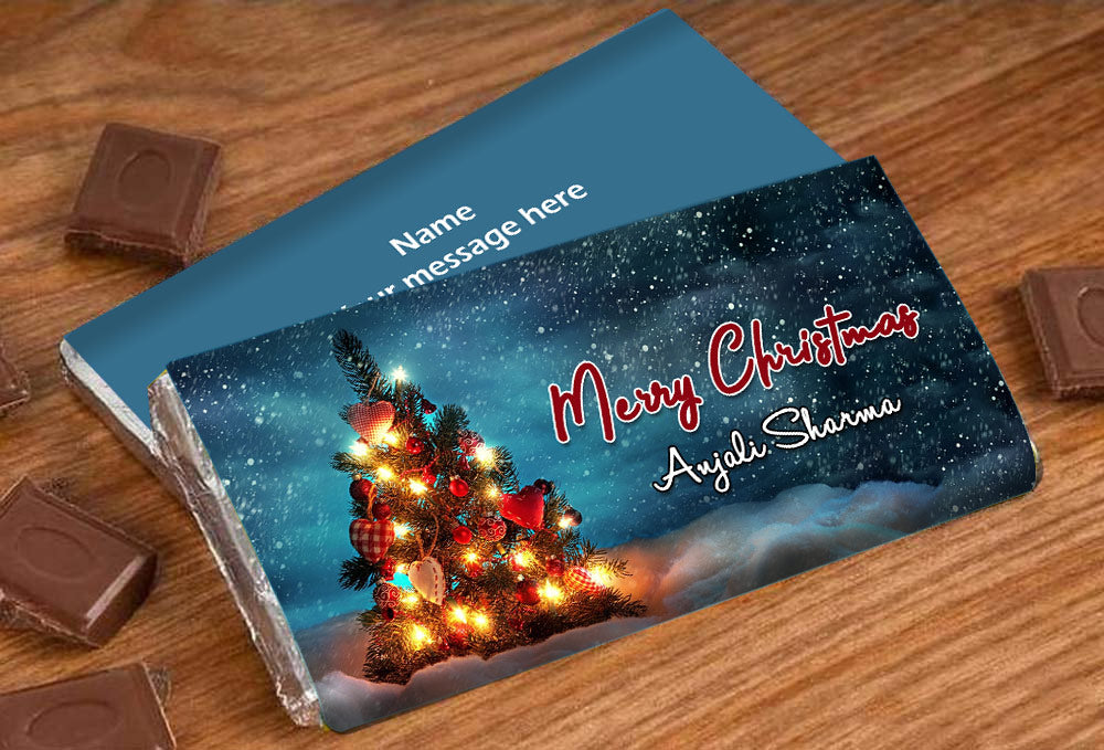 Personalised Chocolate Bar Xmas Tree