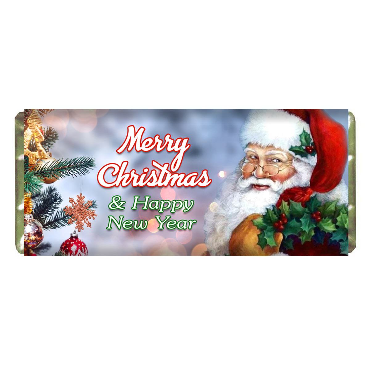 Personalised Santa wishes Merry Christmas Chocolate Bar