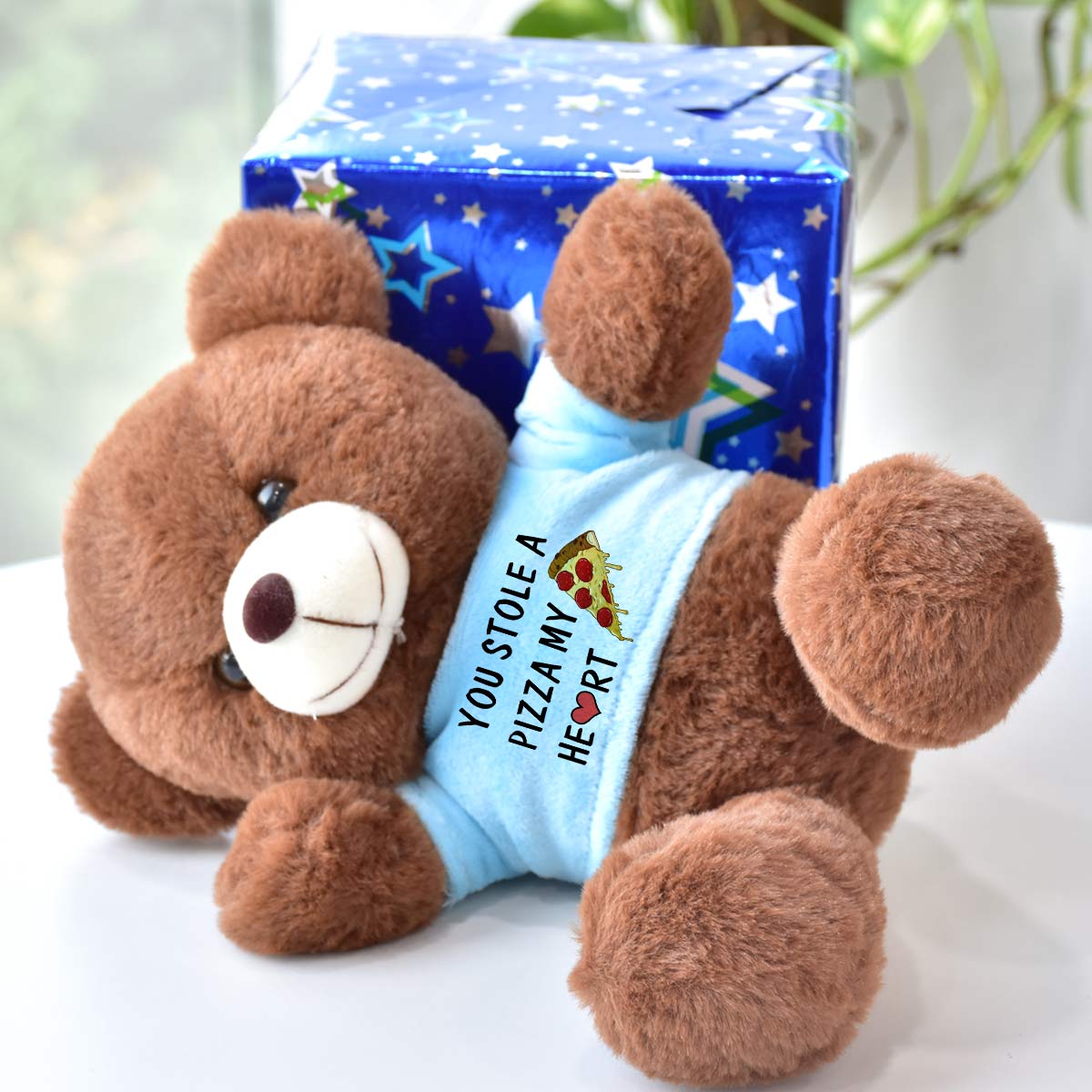Stole A Pizza My Heart Teddy Bear Gift for Couple-2