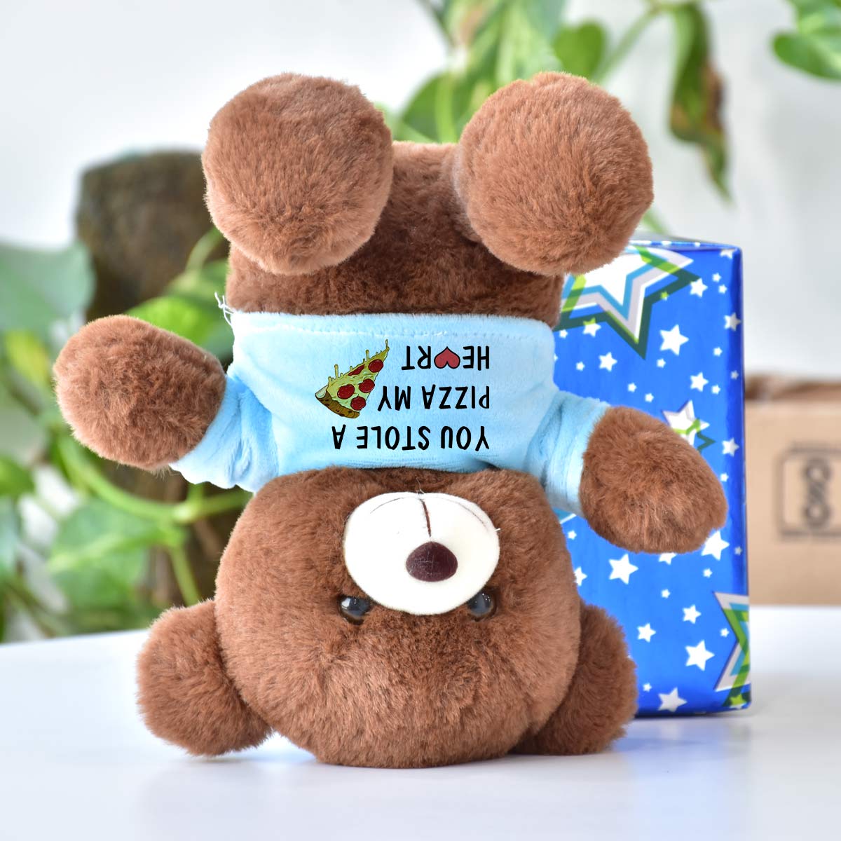 Stole A Pizza My Heart Teddy Bear Gift for Couple-3