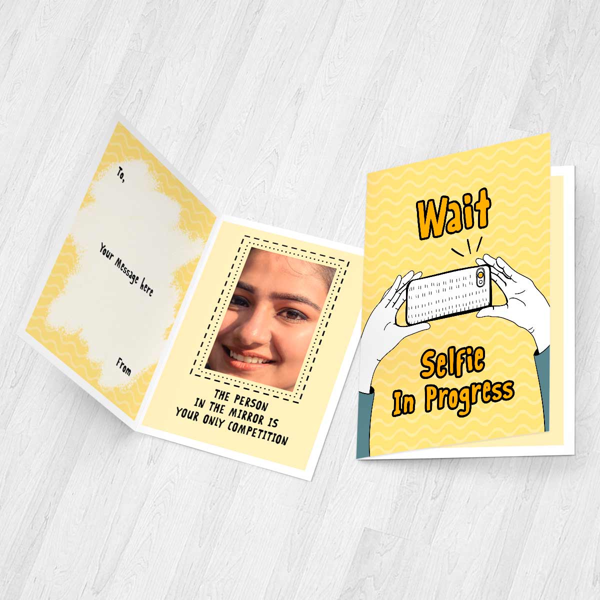 Wait Selfie in Progress Mirror Card-4