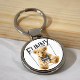 Funny Little Guy Round Metal Keychain-1