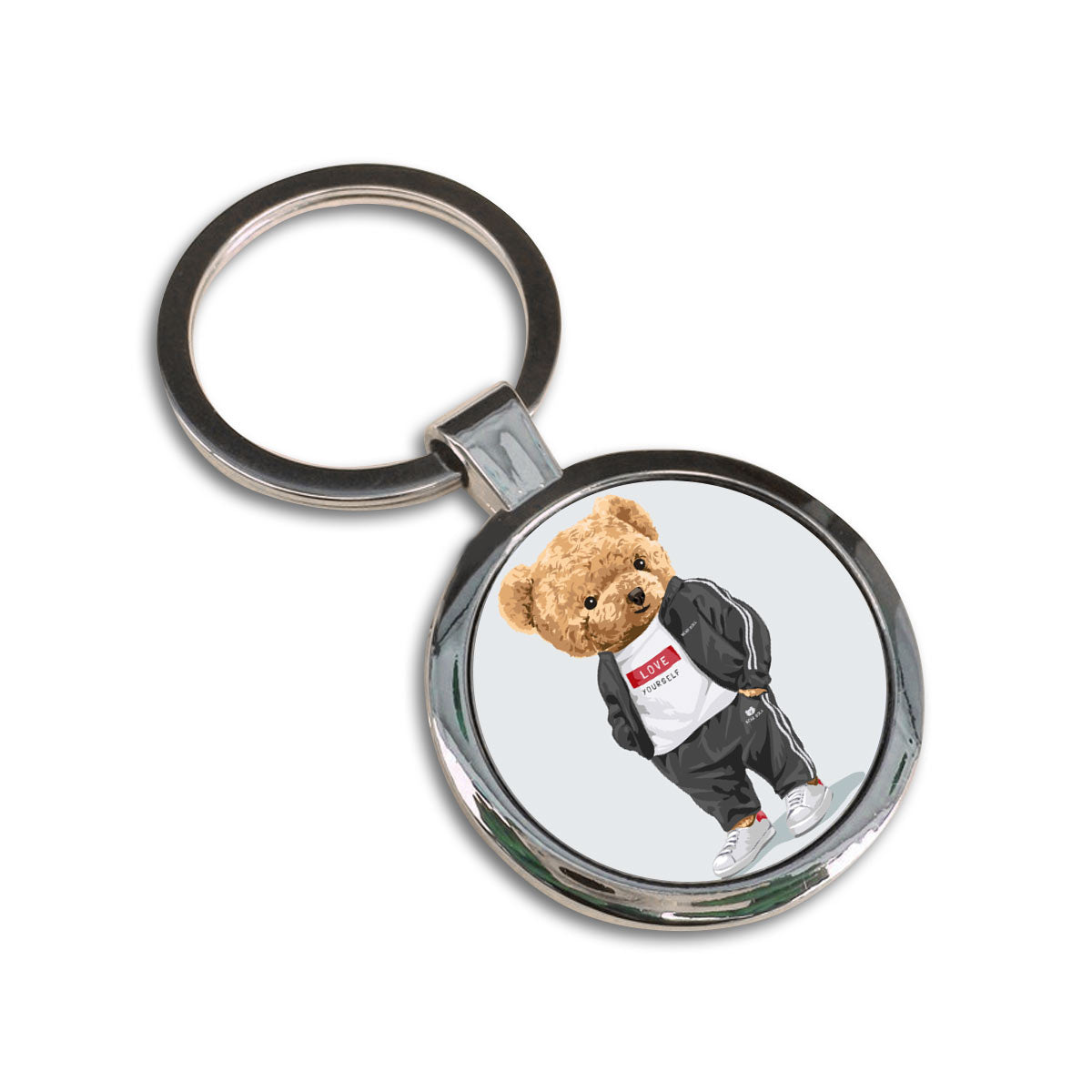 Love Yourself Round Metal Keychain-5