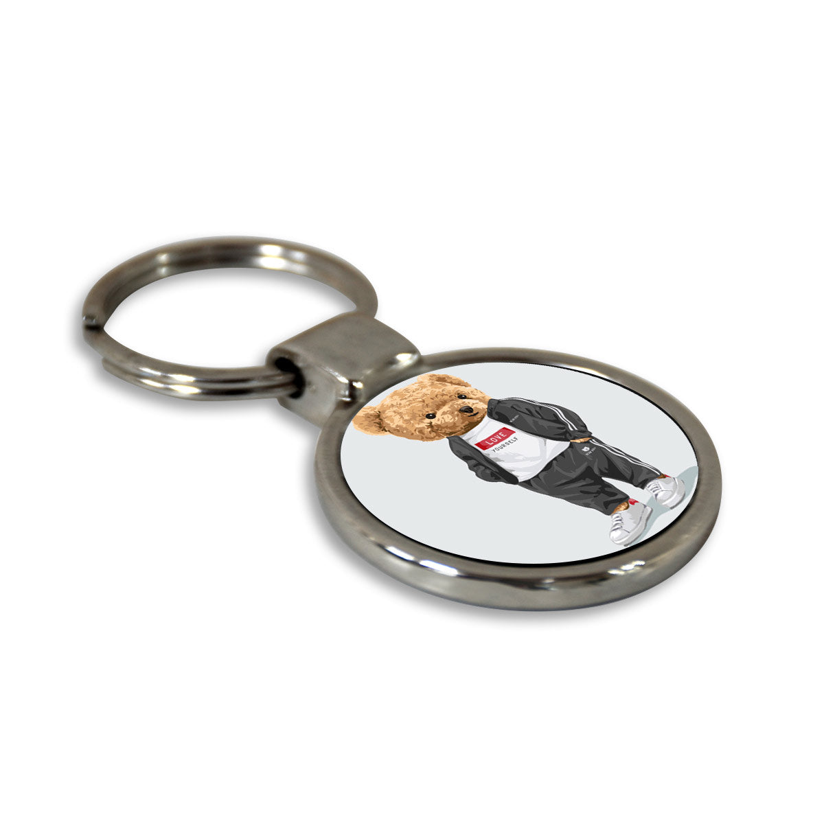 Love Yourself Round Metal Keychain-4