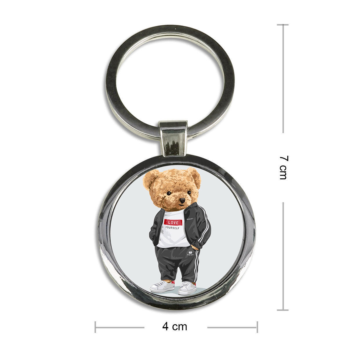 Love Yourself Round Metal Keychain-2