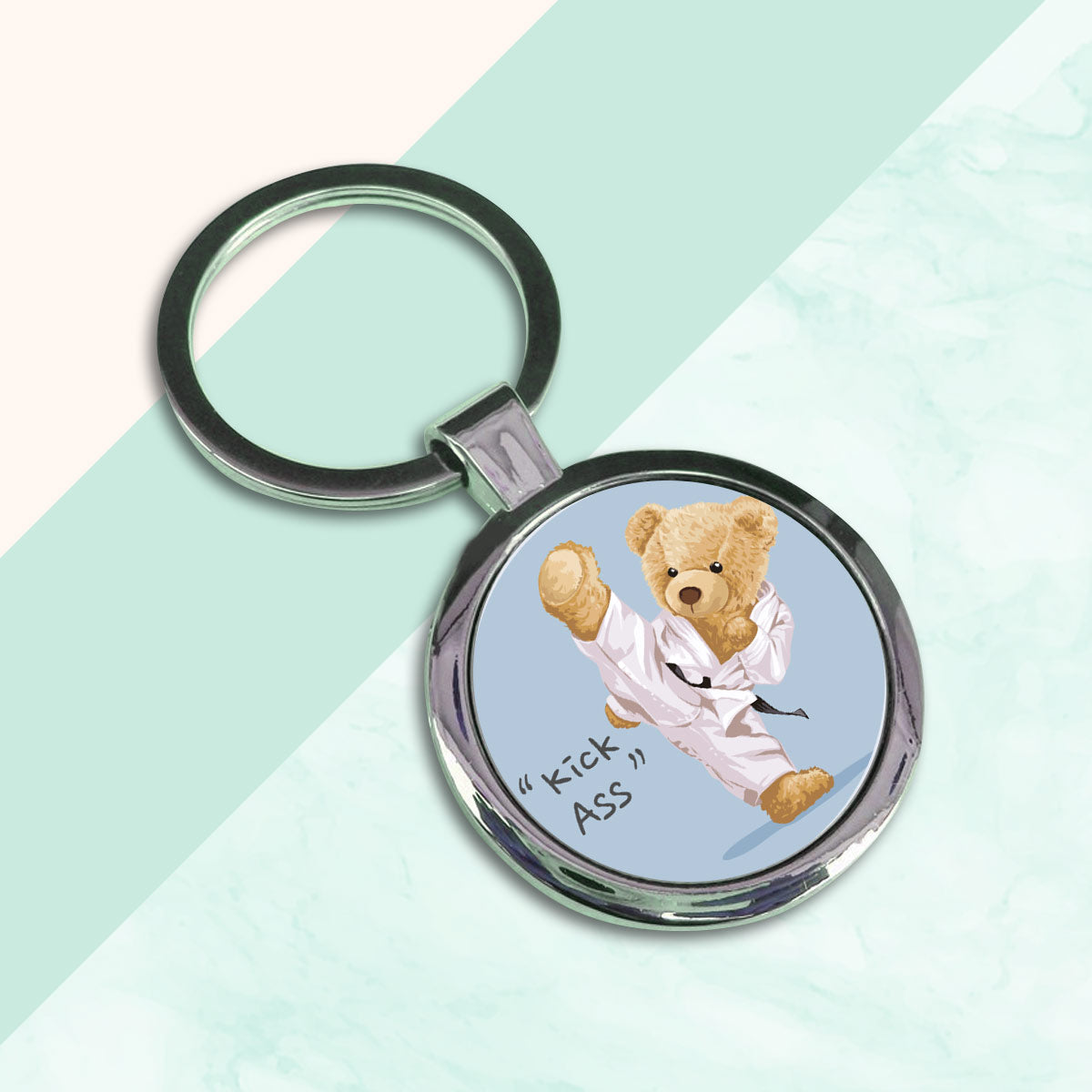 Kick Ass Round Metal Keychain-6