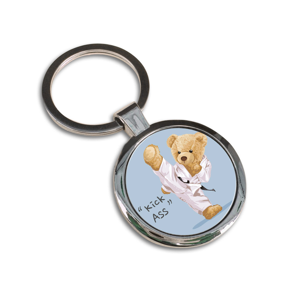 Kick Ass Round Metal Keychain-5